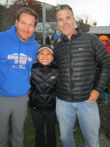 Brad and Sam with Prissie.  Their faces gave me SUCH a boost at Long Mt. Wayside!