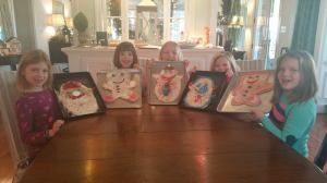 When Mommy's away, the girls will....make giant Christmas cookies.   Thanks Mrs. Cole!!